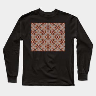 Reddish Brown Aesthetic Abstract Pattern Long Sleeve T-Shirt